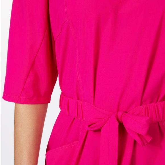 💗 EsQualo Hot Pink Puff Sleeve Dress | NWT | Size 12 | $135 Retail - Picture 4 of 14